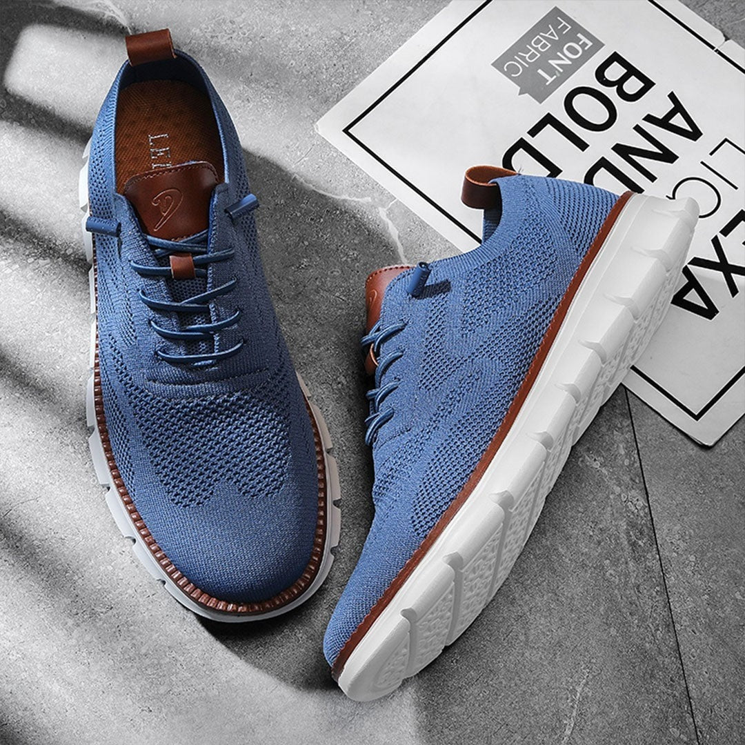 Ashburn - Urban Oxford Breathable Comfort Trainers Limited Edition - Blue