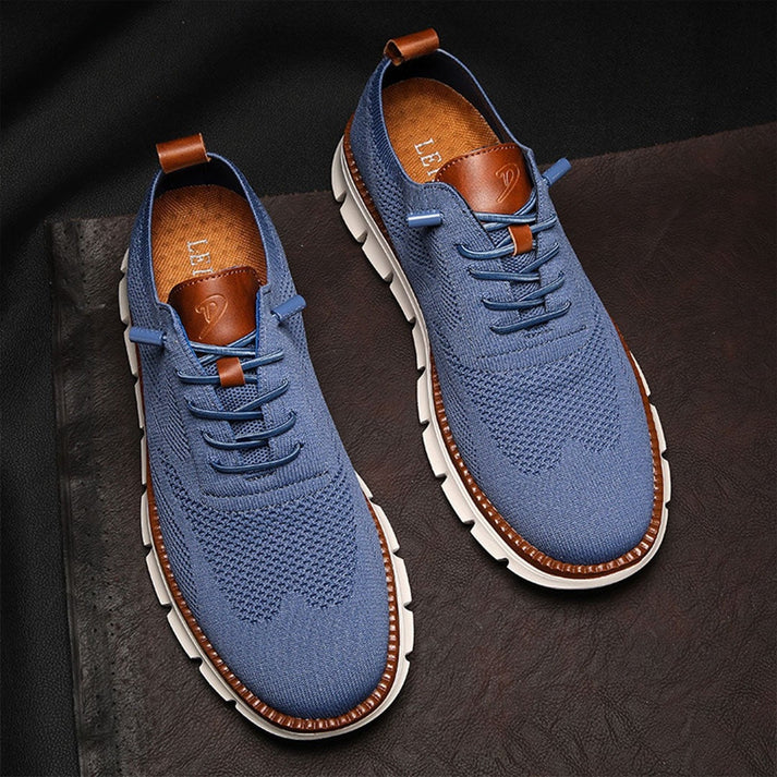Ashburn - Urban Oxford Breathable Comfort Trainers Limited Edition - Blue