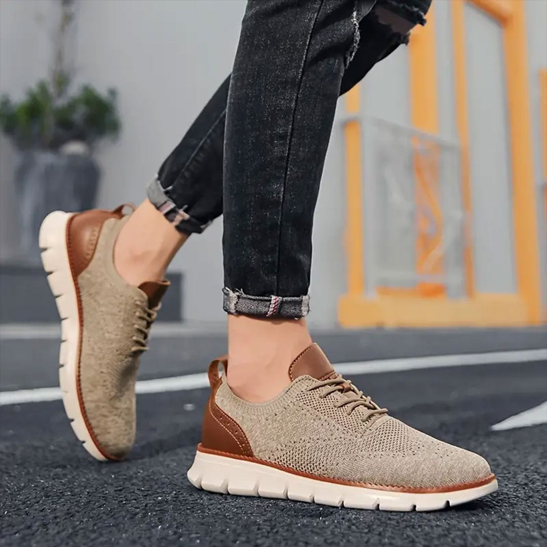 Ashburn - Flexknite Everyday Breathable Trainers – Brown