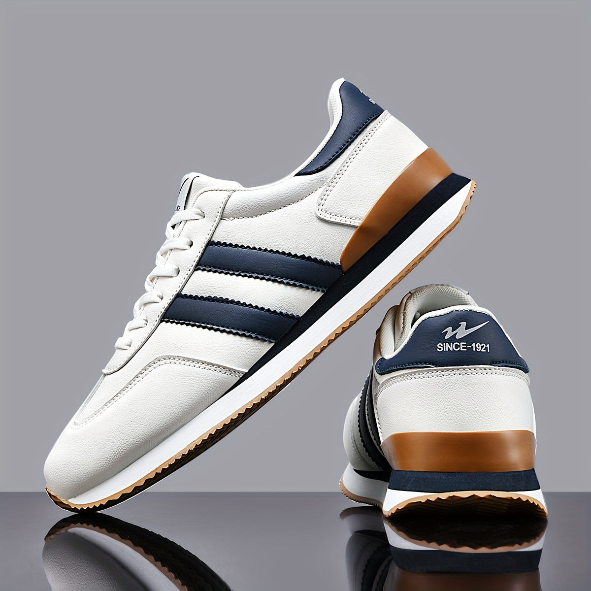 Ashburn - Retro Velocity Premium Smart Casual Trainer – Blue