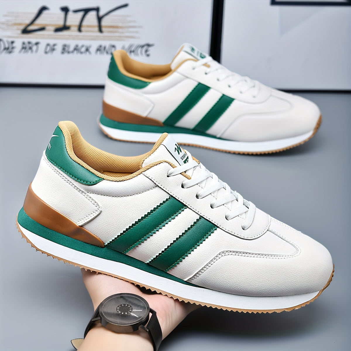 Ashburn - Retro Velocity Premium Smart Casual Trainer – Green