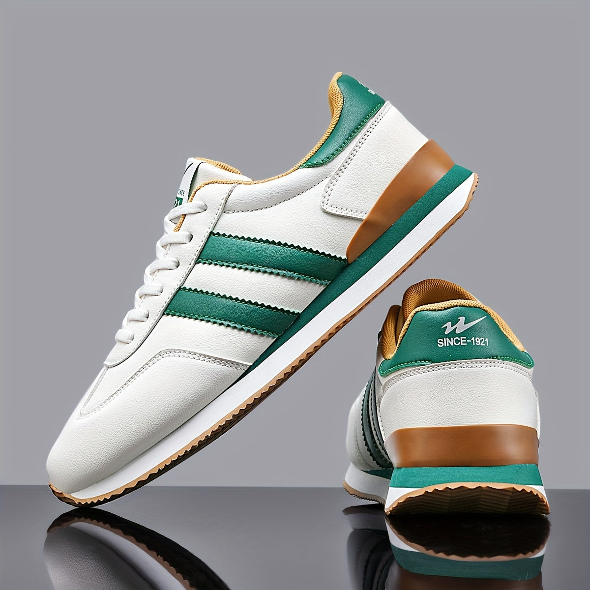 Ashburn - Retro Velocity Premium Smart Casual Trainer – Green