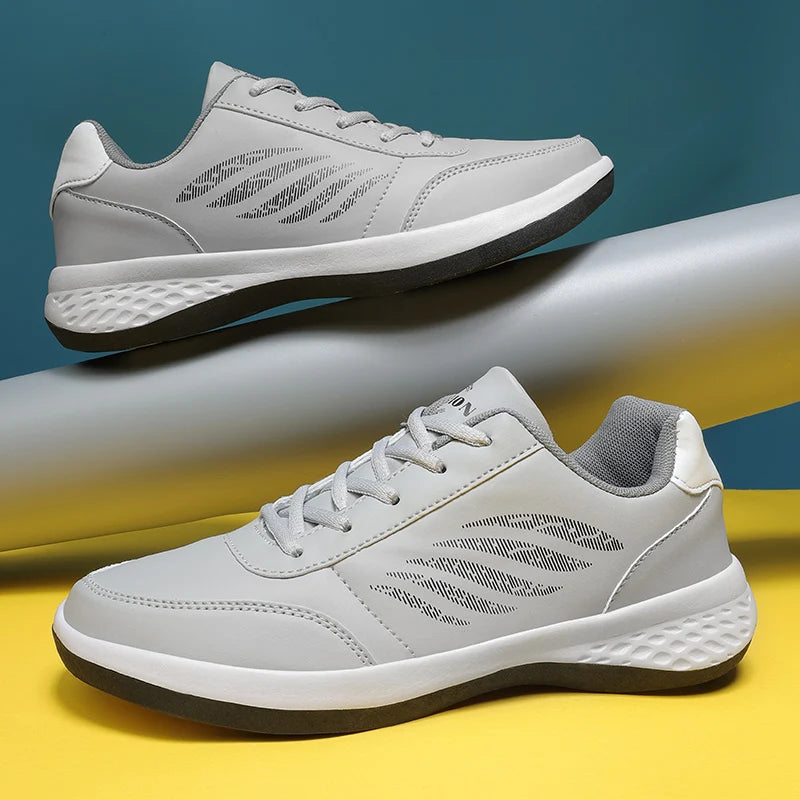 Ashburn - Apex Premium Leather Trainer for Men – Gray