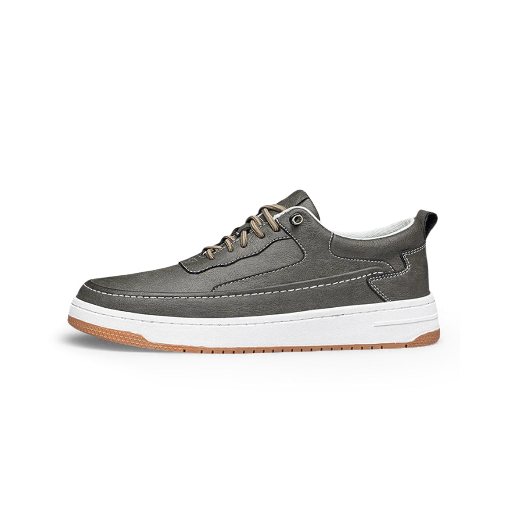 Ashburn - Vincezo Leather Smart Casual Trainer for Men – Gray