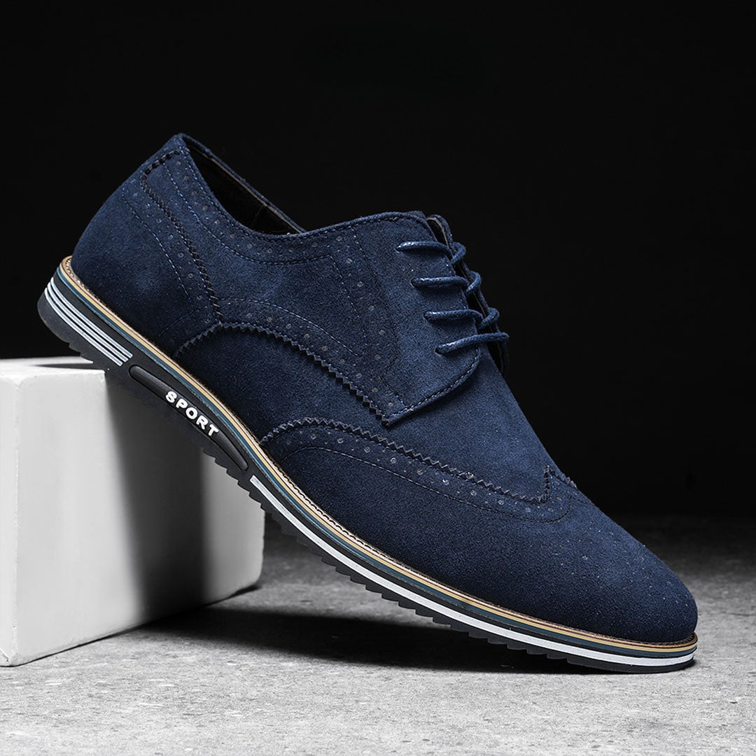 Ashburn - Derby Premium Leather Comfort Shoes for Men – Navy Blue