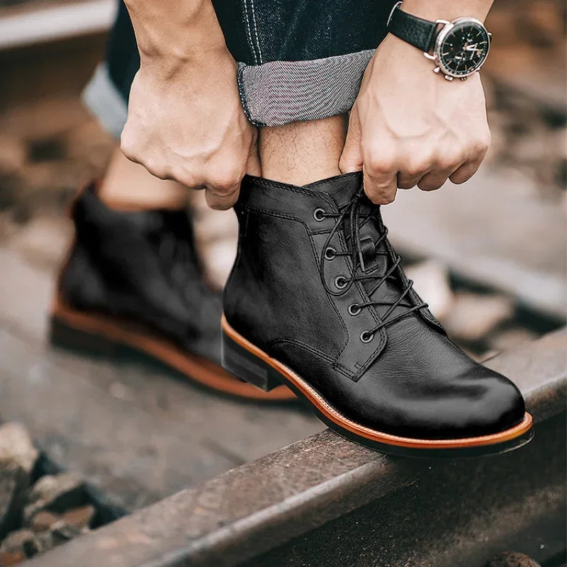 Ashburn - Frontier Ultra Comfortable Premium Leather Boot for Men – Black