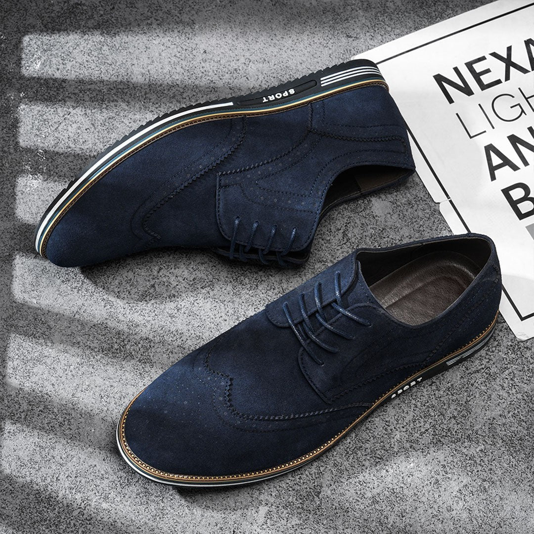 Ashburn - Derby Premium Leather Comfort Shoes for Men – Navy Blue