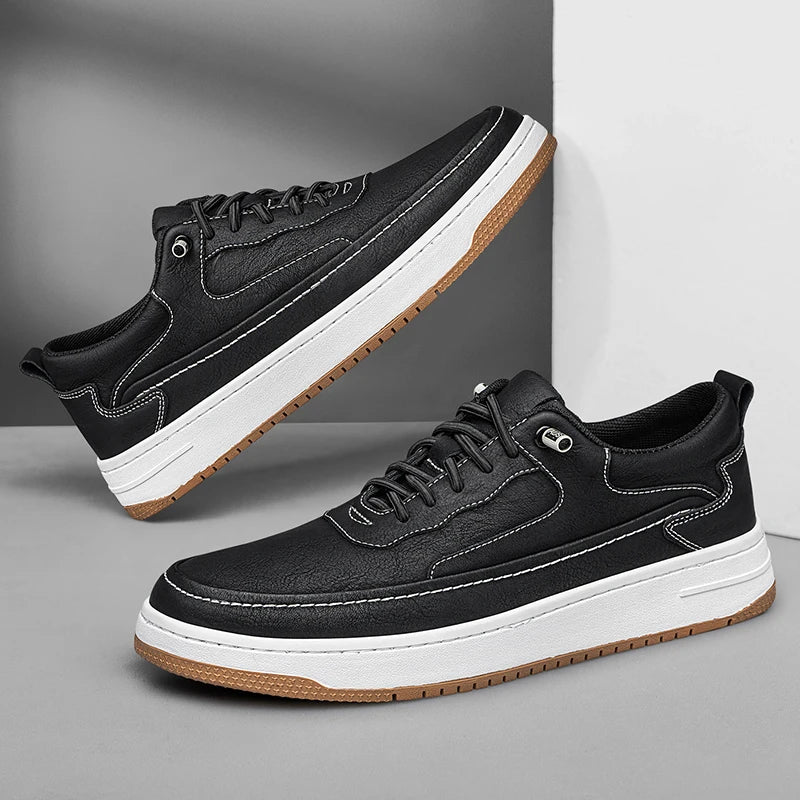 Ashburn - Vincezo Leather Smart Casual Trainer for Men – Black