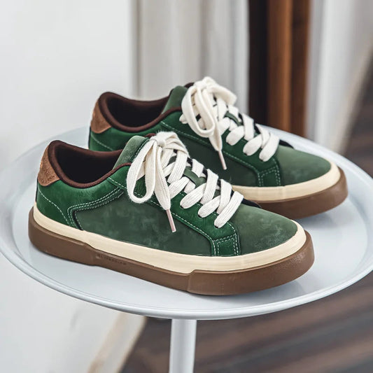 Ashburn - Vintage Elegant Suede Trainer for Men – Green