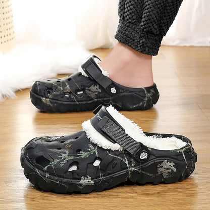 Ashburn - Camo Padded Comfortable Clogs – Black