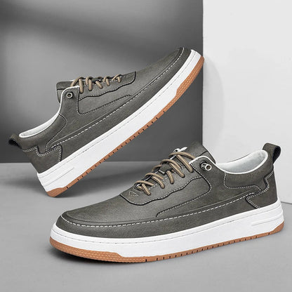 Ashburn - Vincezo Leather Smart Casual Trainer for Men – Gray