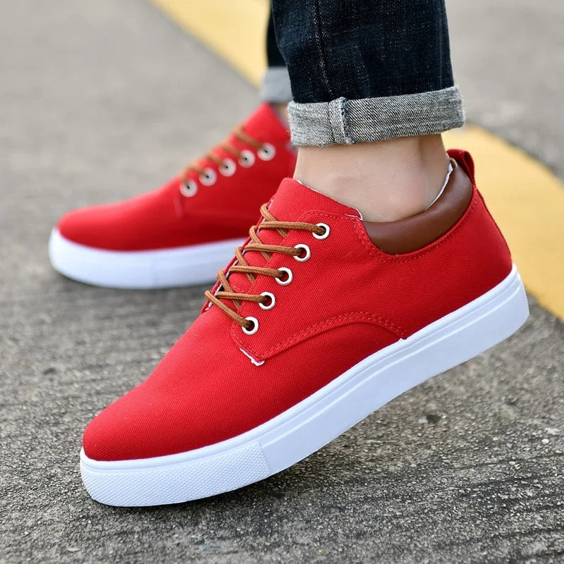 Ashburn - Street Canvas Elegant Everyday Trainer – Red