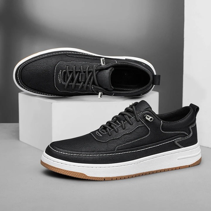 Ashburn - Vincezo Leather Smart Casual Trainer for Men – Black