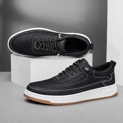 Ashburn - Vincezo Leather Smart Casual Trainer for Men – Black