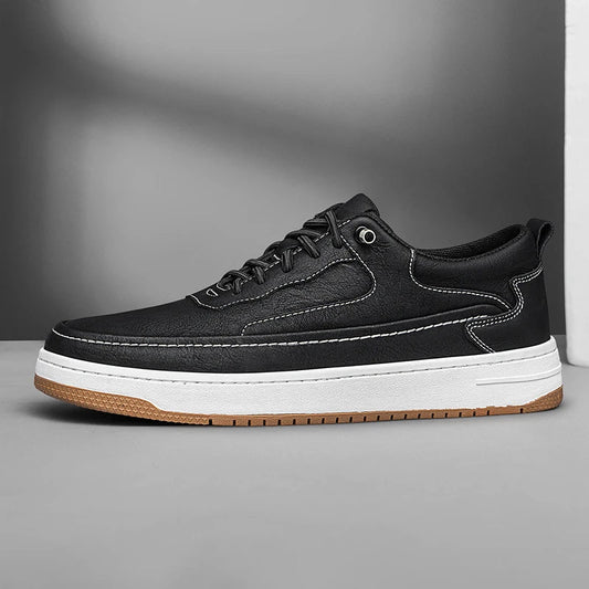 Ashburn - Vincezo Leather Smart Casual Trainer for Men – Black