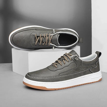 Ashburn - Vincezo Leather Smart Casual Trainer for Men – Gray