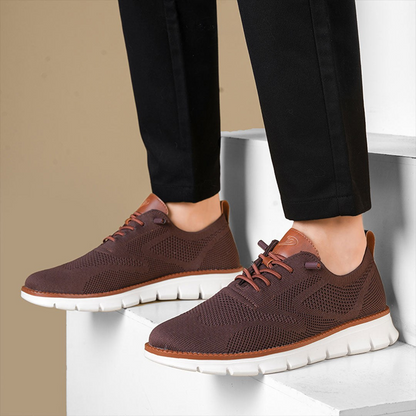 Ashburn - Urban Oxford Breathable Comfort Trainers Limited Edition - Brown