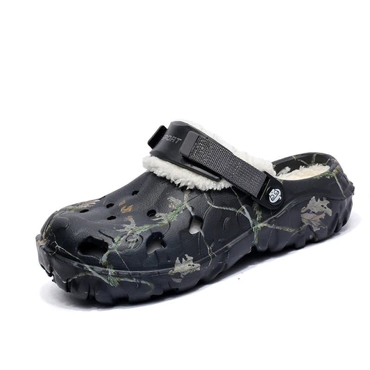 Ashburn - Camo Padded Comfortable Clogs – Black